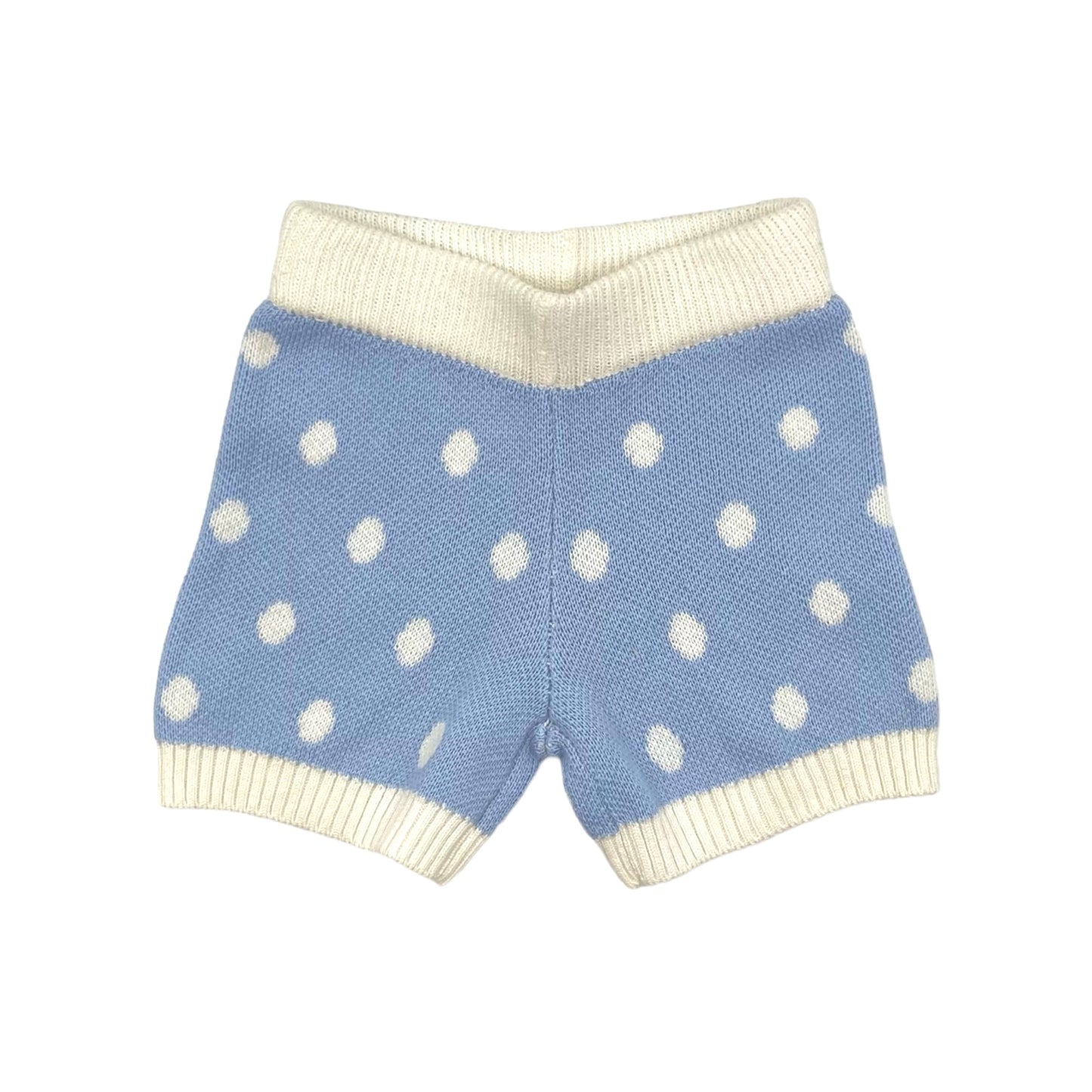 Polka Knit Shorts - Cornflower