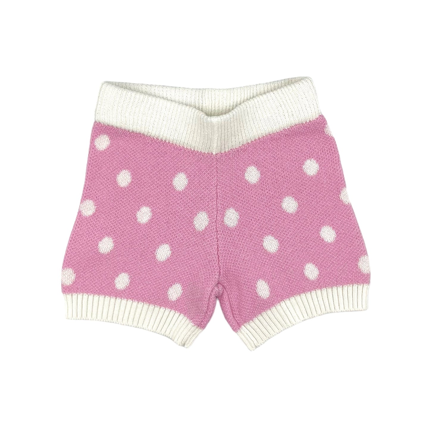 Polka Knit Shorts - Rose Pink