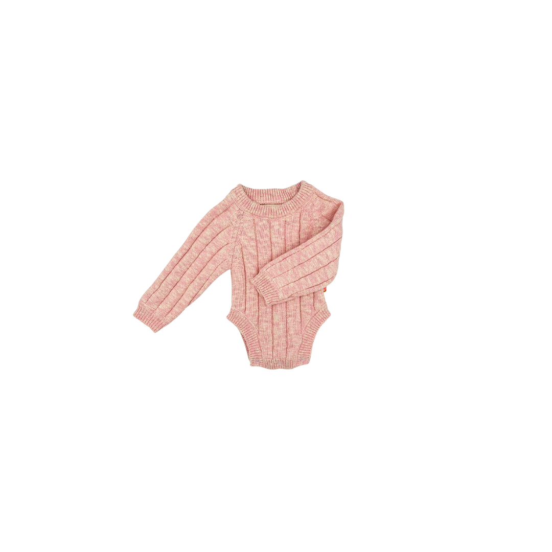 Sweater Romper - Textured Rose