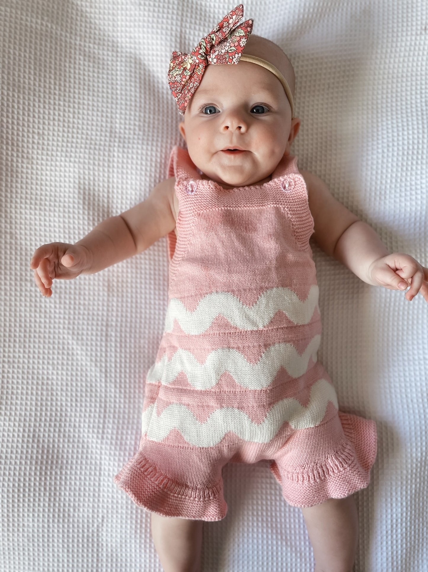 Ric Rac Ruffle Romper - Candy Pink