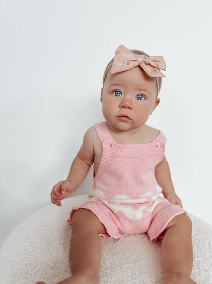 Ric Rac Ruffle Romper - Candy Pink