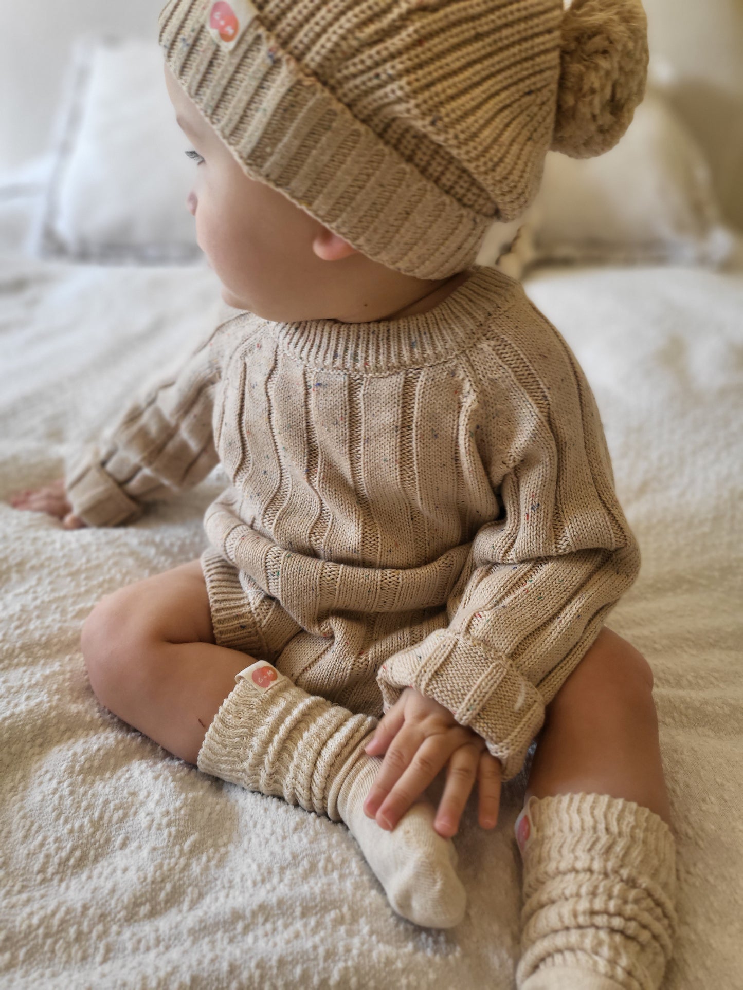 Slouchy Socks - Marble Beige