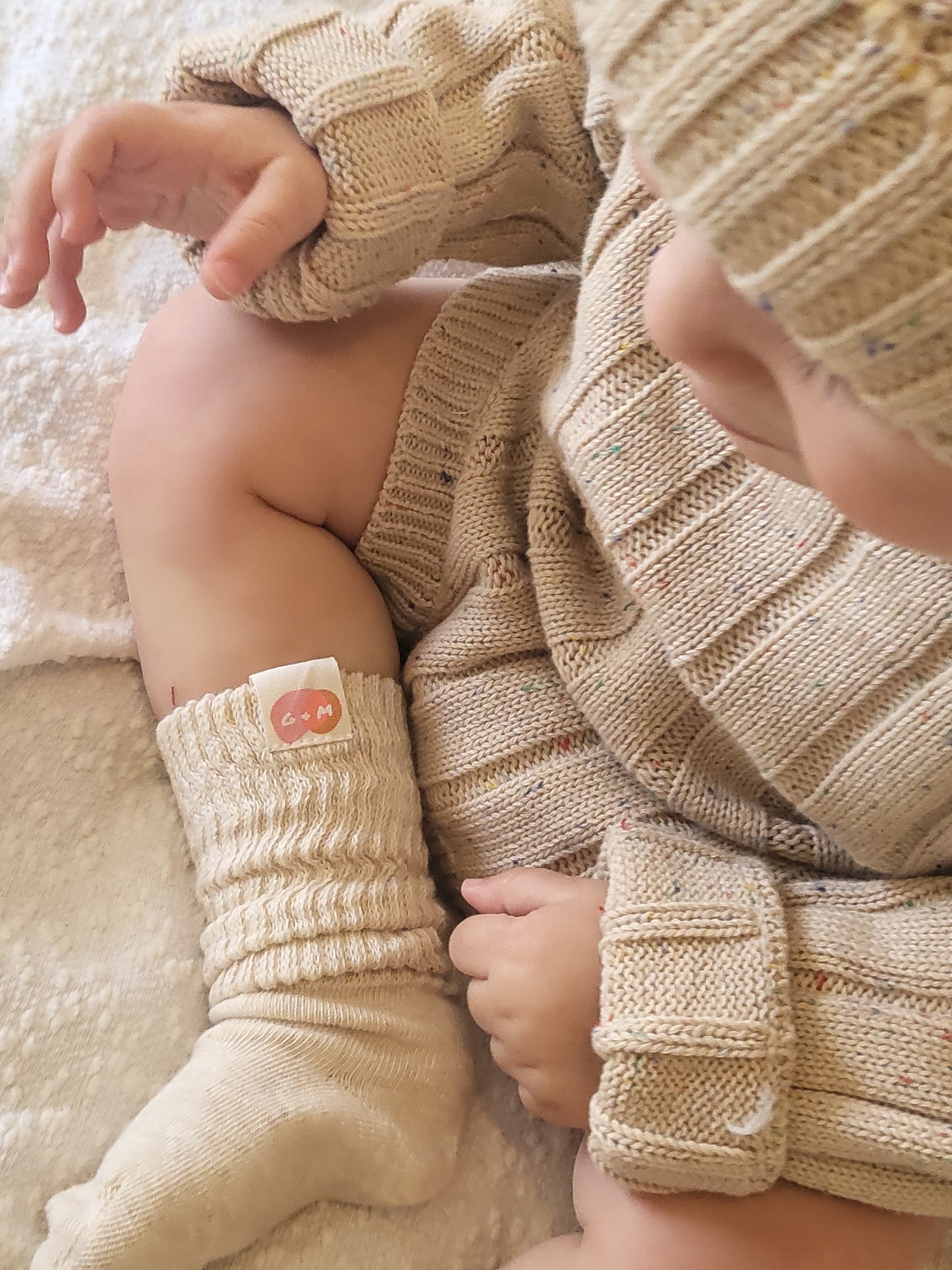 Slouchy Socks - Marble Beige