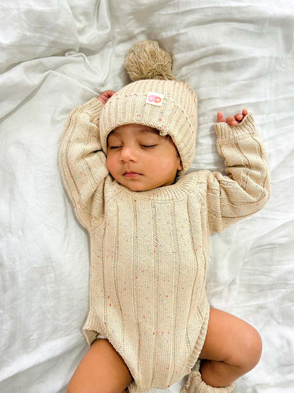 Sweater Romper - Taupe