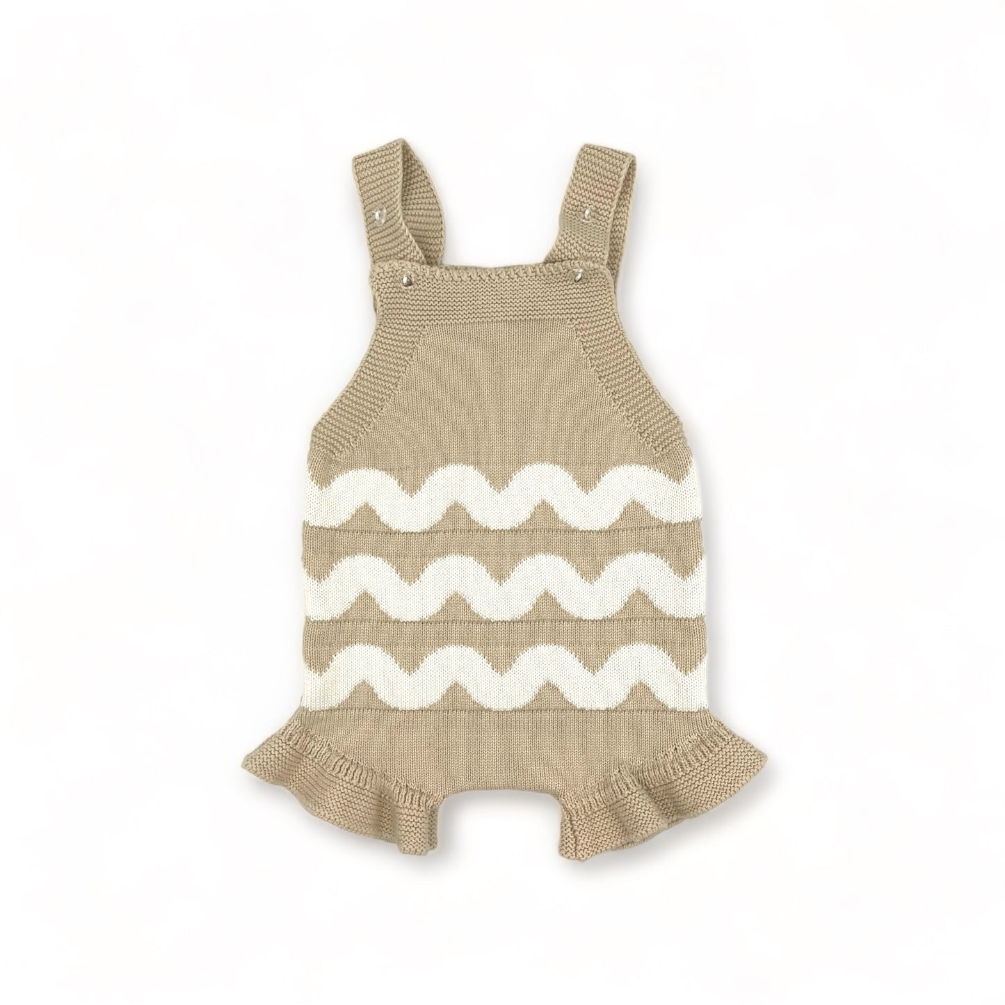 Ric Rac Ruffle Romper - Taupe