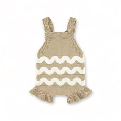 Ric Rac Ruffle Romper - Taupe