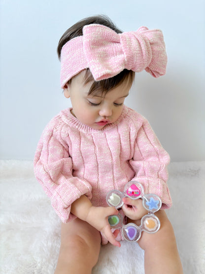 Chunky Knit Headband - Textured Rose