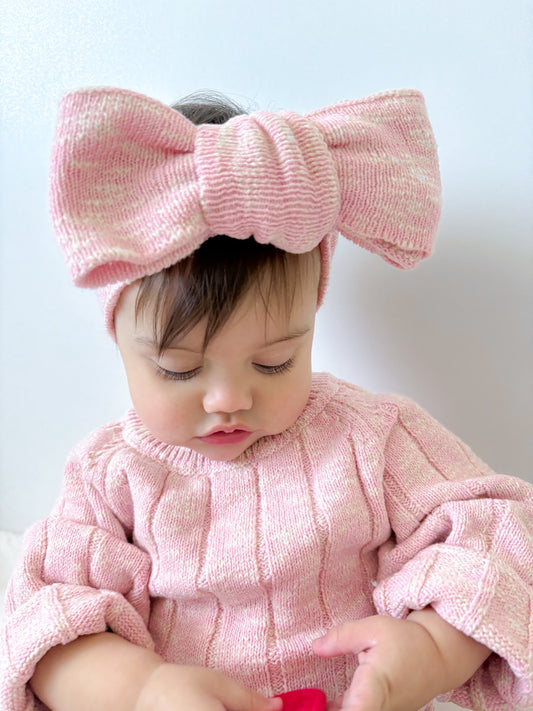 Chunky Knit Headband - Textured Rose