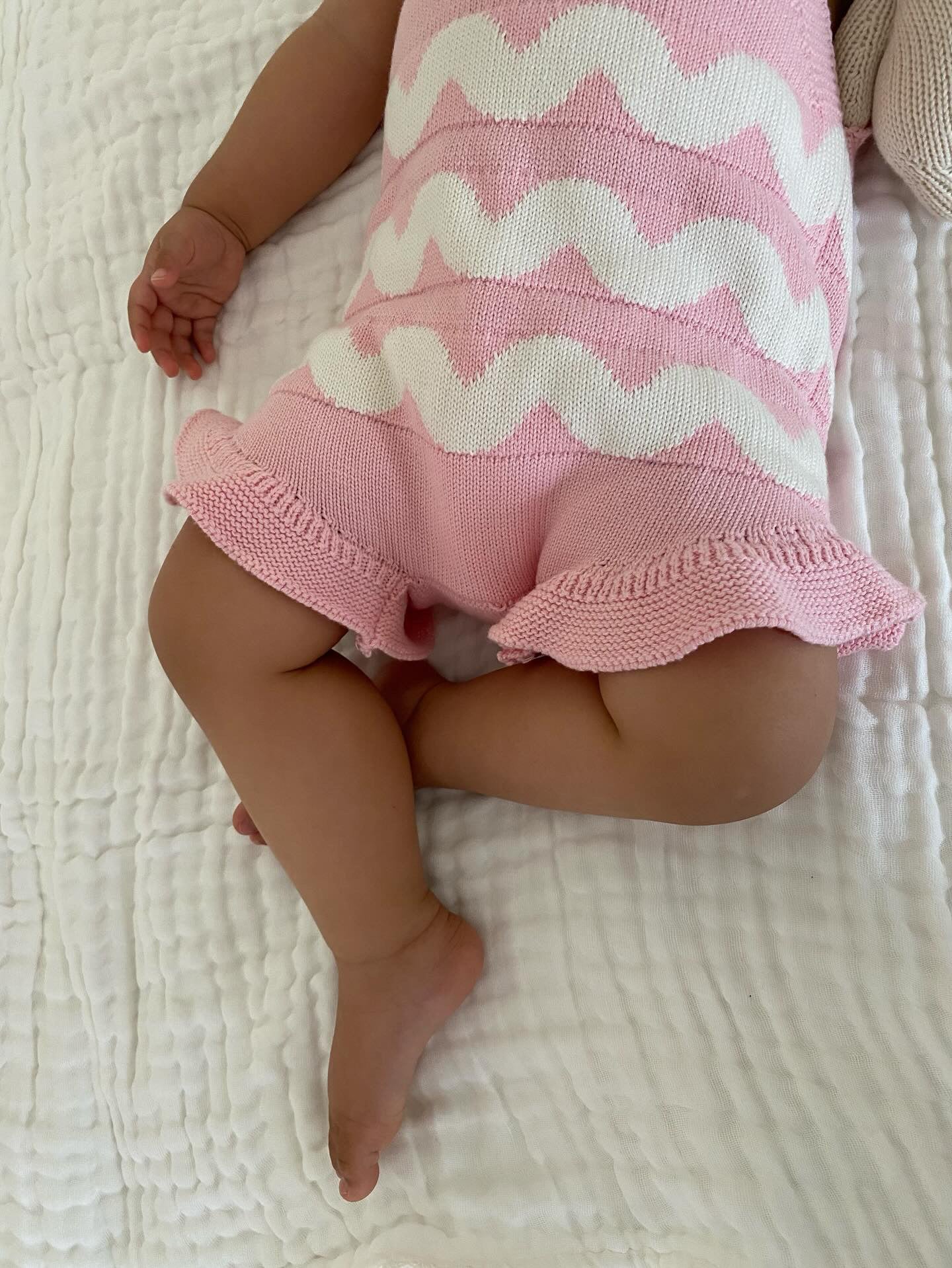 Ric Rac Ruffle Romper - Candy Pink
