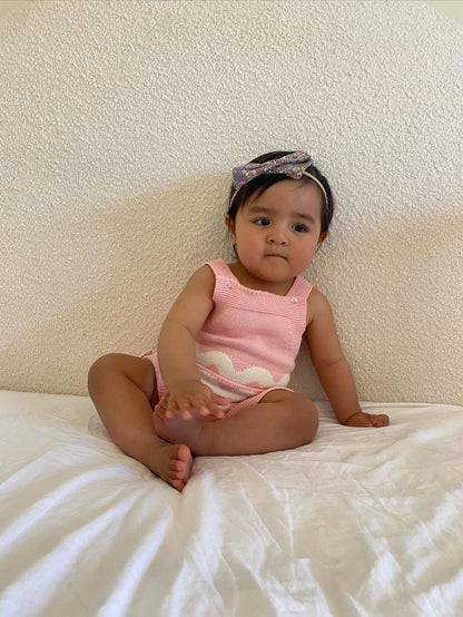 Ric Rac Ruffle Romper - Candy Pink