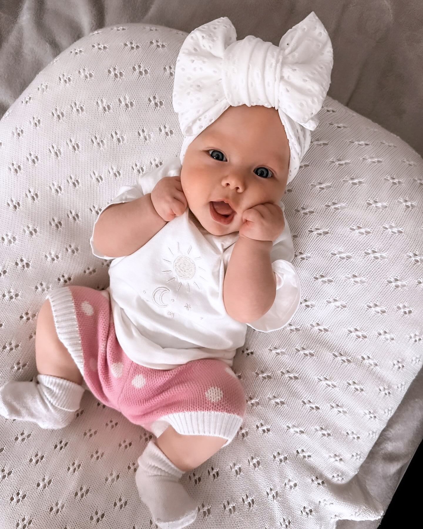 Polka Knit Shorts - Rose Pink