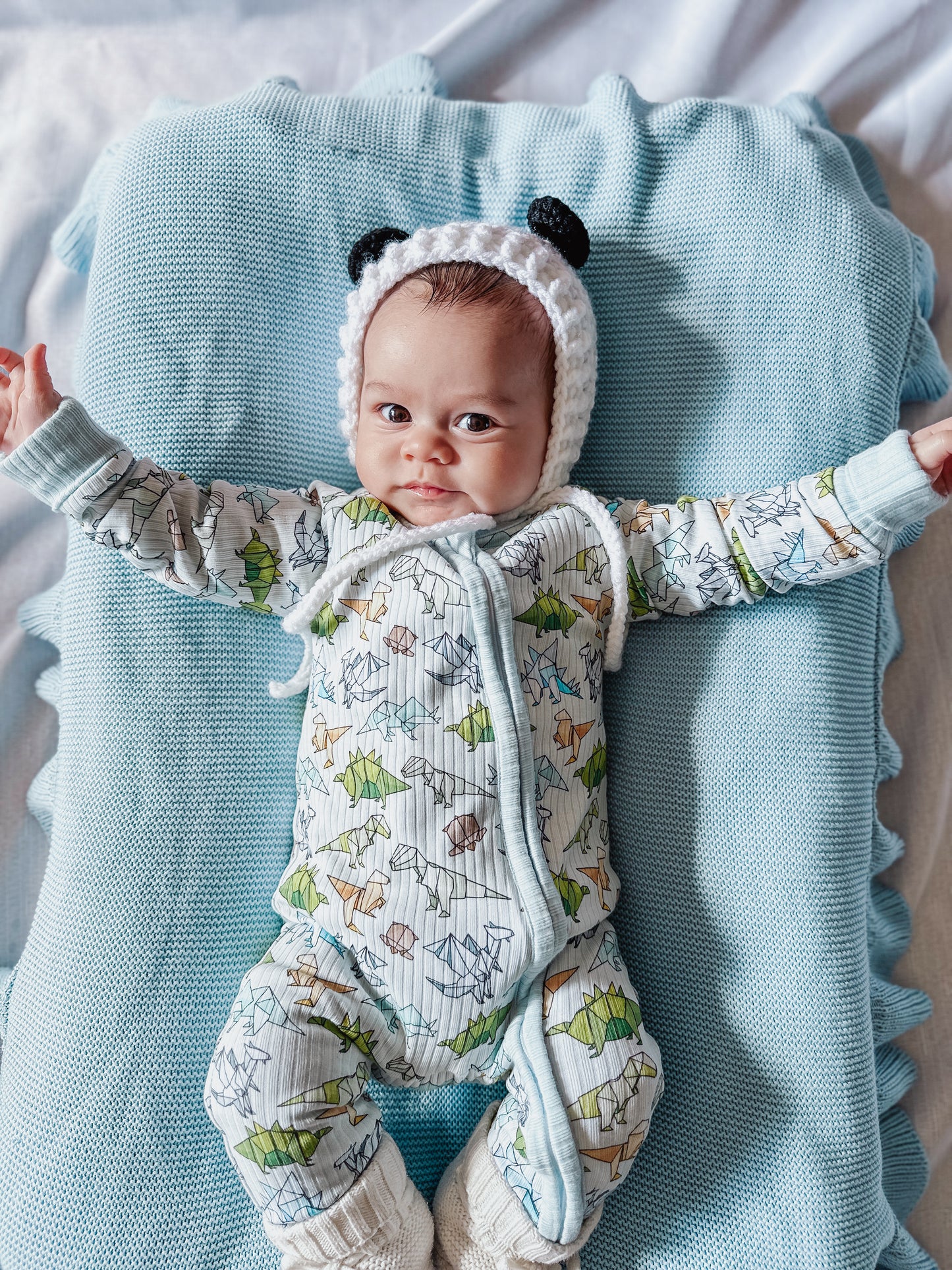 Dino Romper - Sky Blue