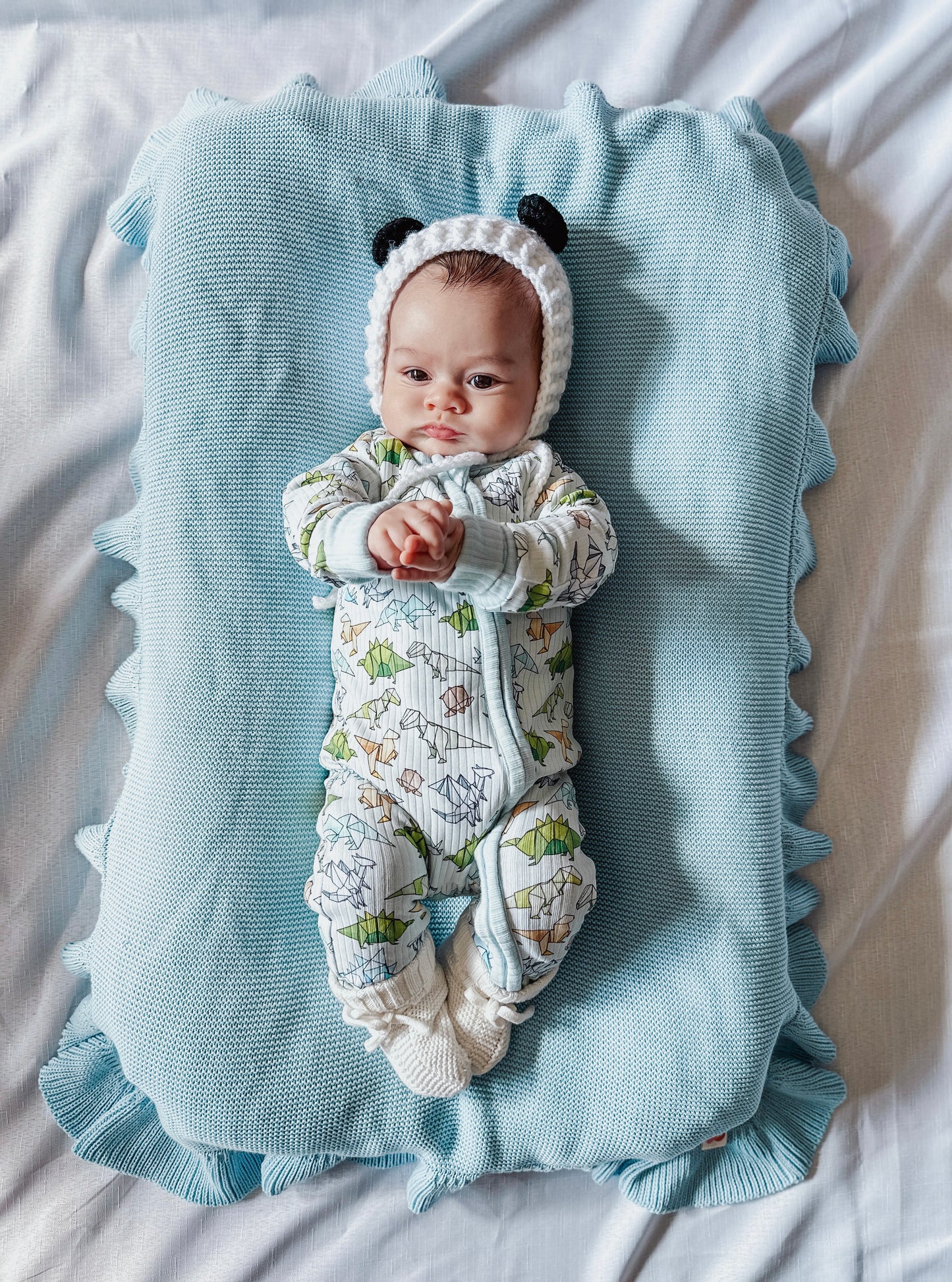 Dino Romper - Sky Blue