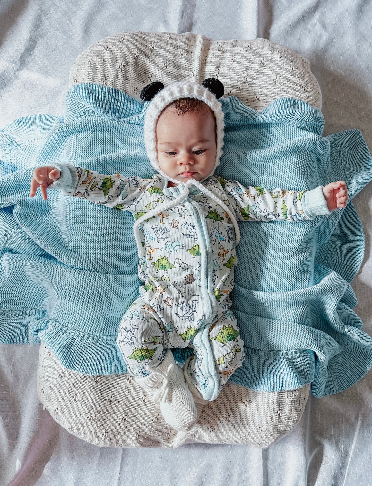 Dino Romper - Sky Blue