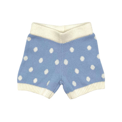 Polka Knit Shorts - Cornflower