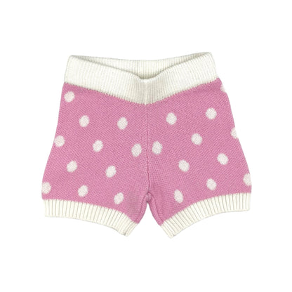 Polka Knit Shorts - Rose Pink